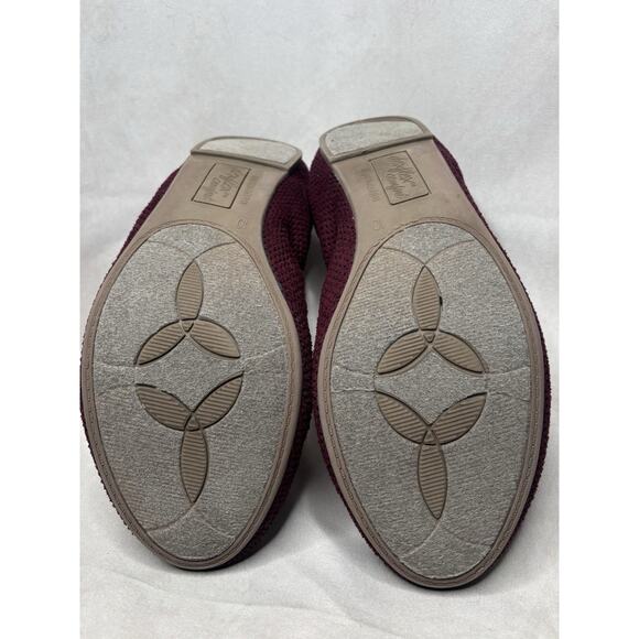 DexFlex Comfort Ballet Flats Women’s Size 10 Burgundy Knit Slip On Memory Foam - Picture 9 of 10